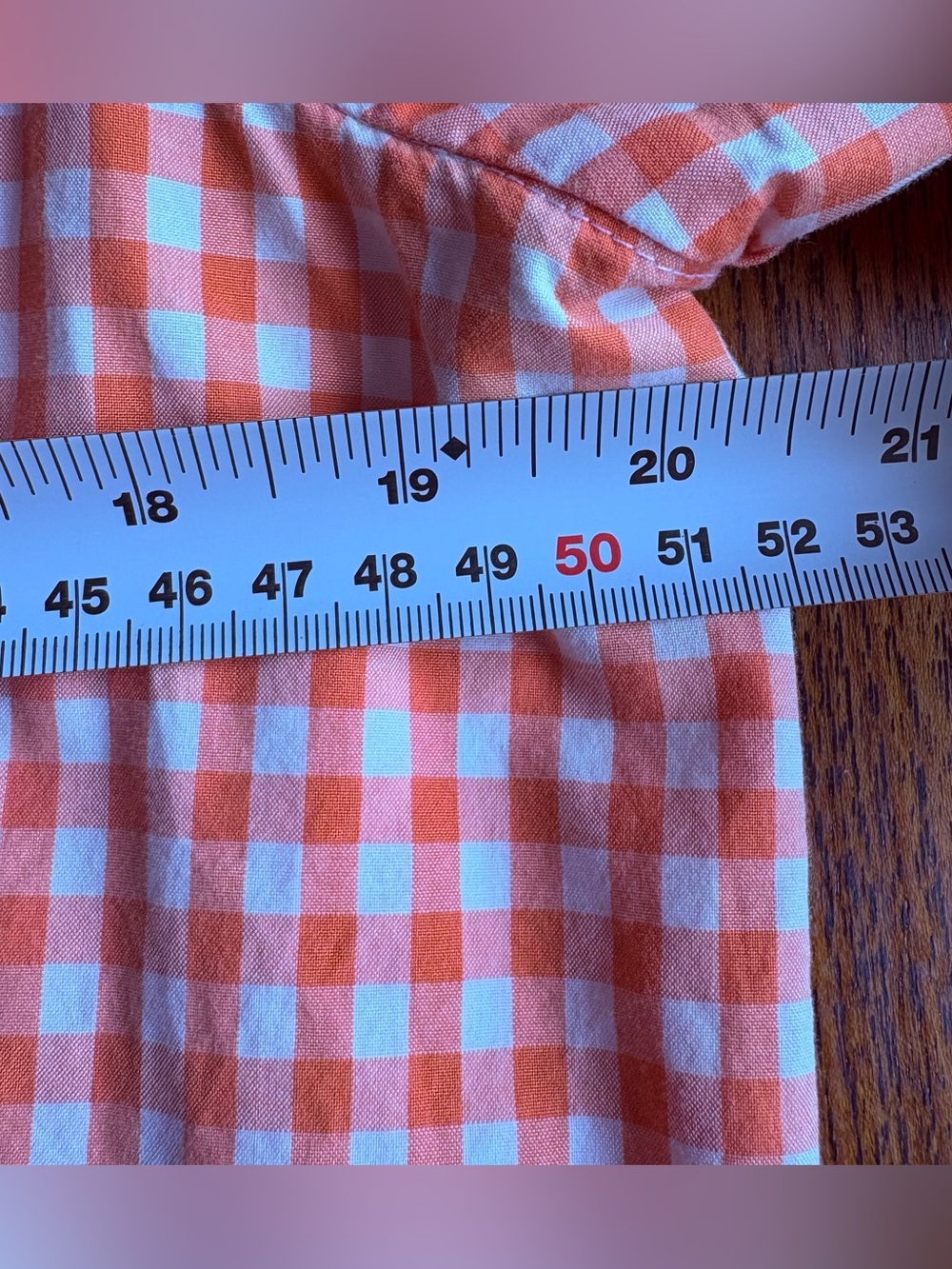 Lauren Ralph Lauren Orange Gingham Peplum short sleeve button up shirt Size 14 - Picture 5 of 7